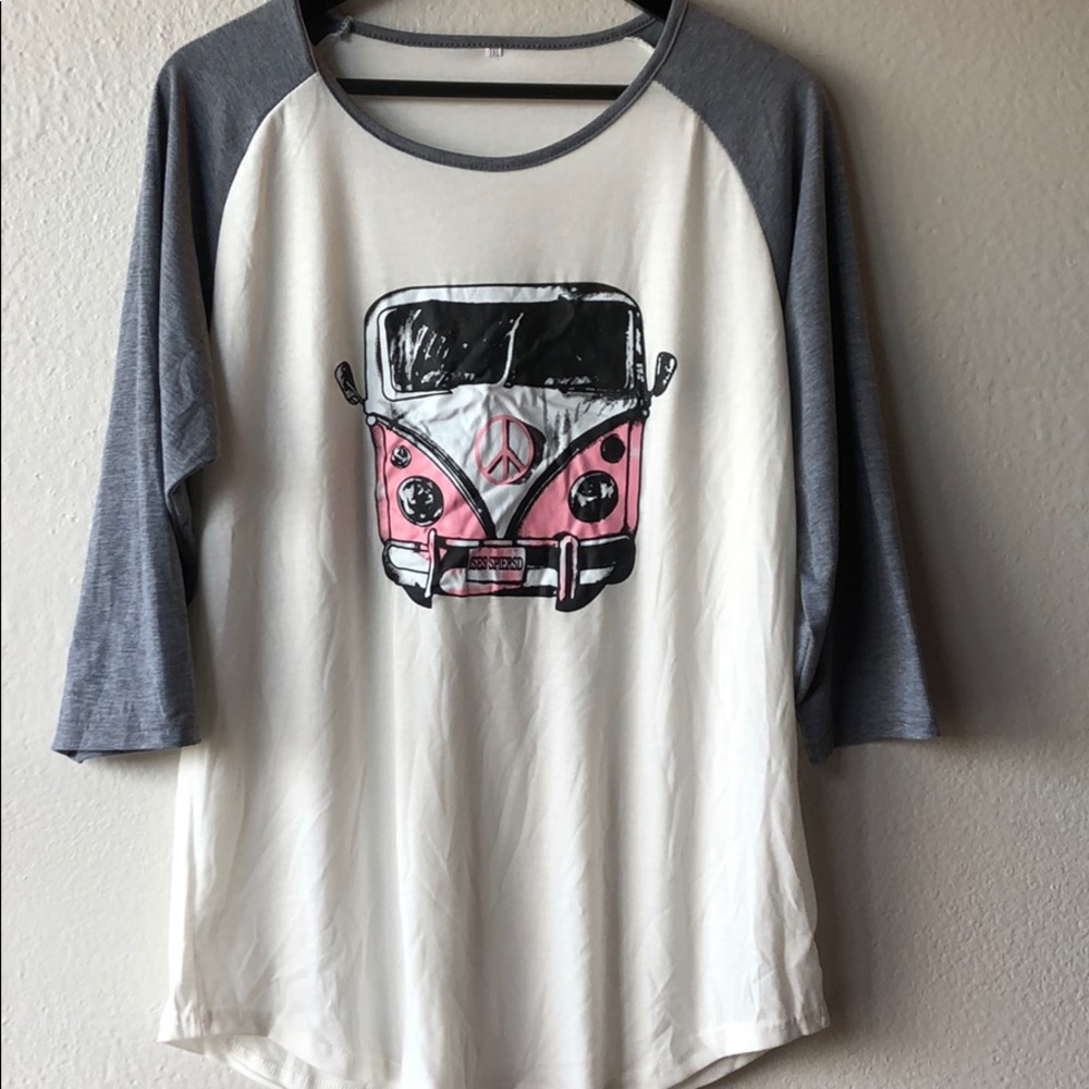 Voltswagons VW Pink Bus Baseball Style Tee